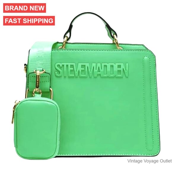 Convertible Crossbody Bag with Removable Strap Faux Leather 2 Compartments